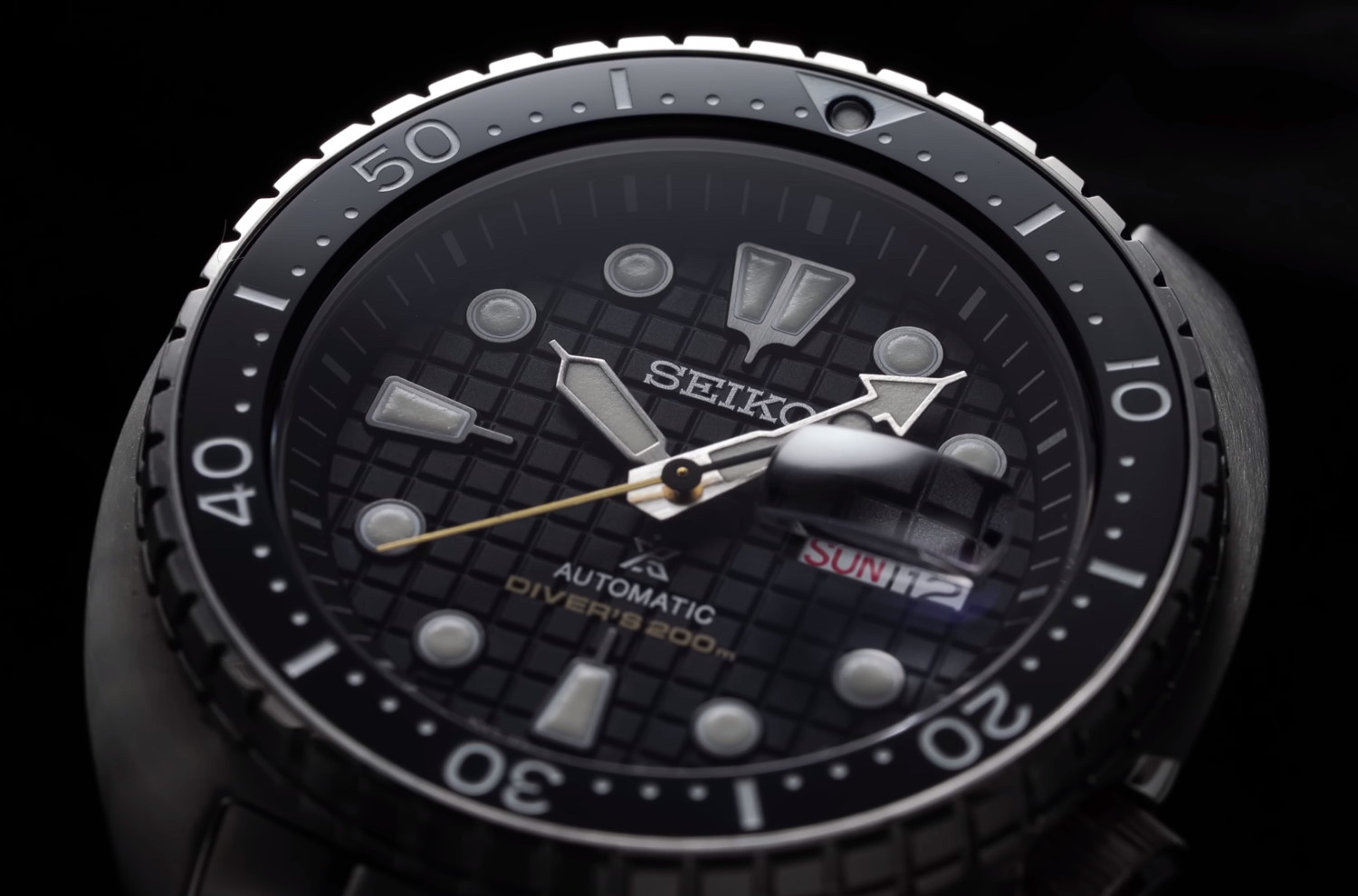 Seiko black diver watch